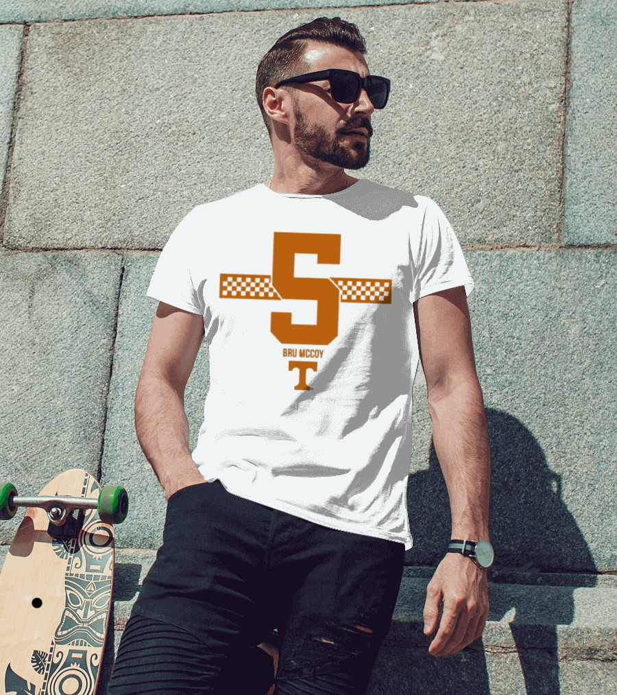 Bru McCoy 5 Stripe Tennessee Volunteers Checkerboard T T-Shirt