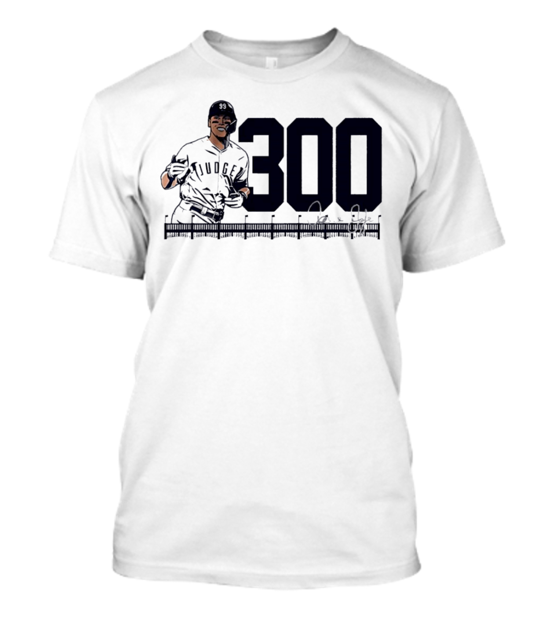Aaron Judge 300 Career Home Runs Yankees Signature T-Shirt