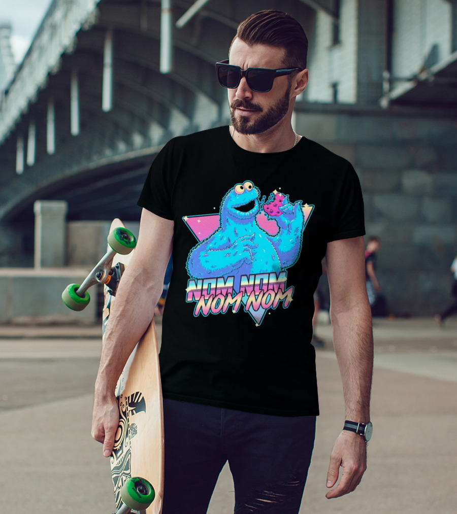 Nom Nom Nom Monster Who Loves A Cookie T-Shirt