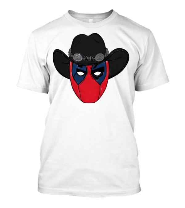 Por Favor Porfapool Deadpool Cowboy Hat Mask T-Shirt