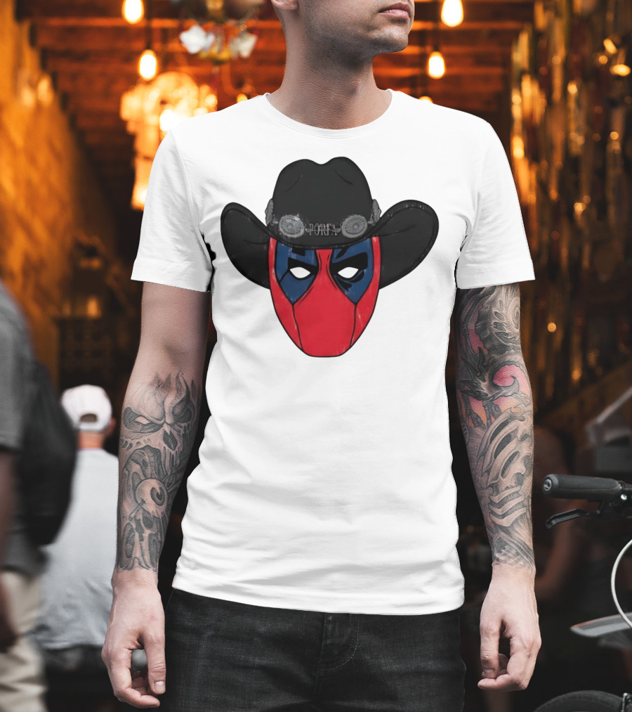 Por Favor Porfapool Deadpool Cowboy Hat Mask T-Shirt