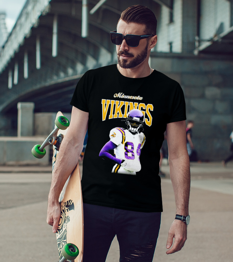 Minnesota Vikings Randy Moss Number 84 Retired Player Sideline Legend T-Shirt