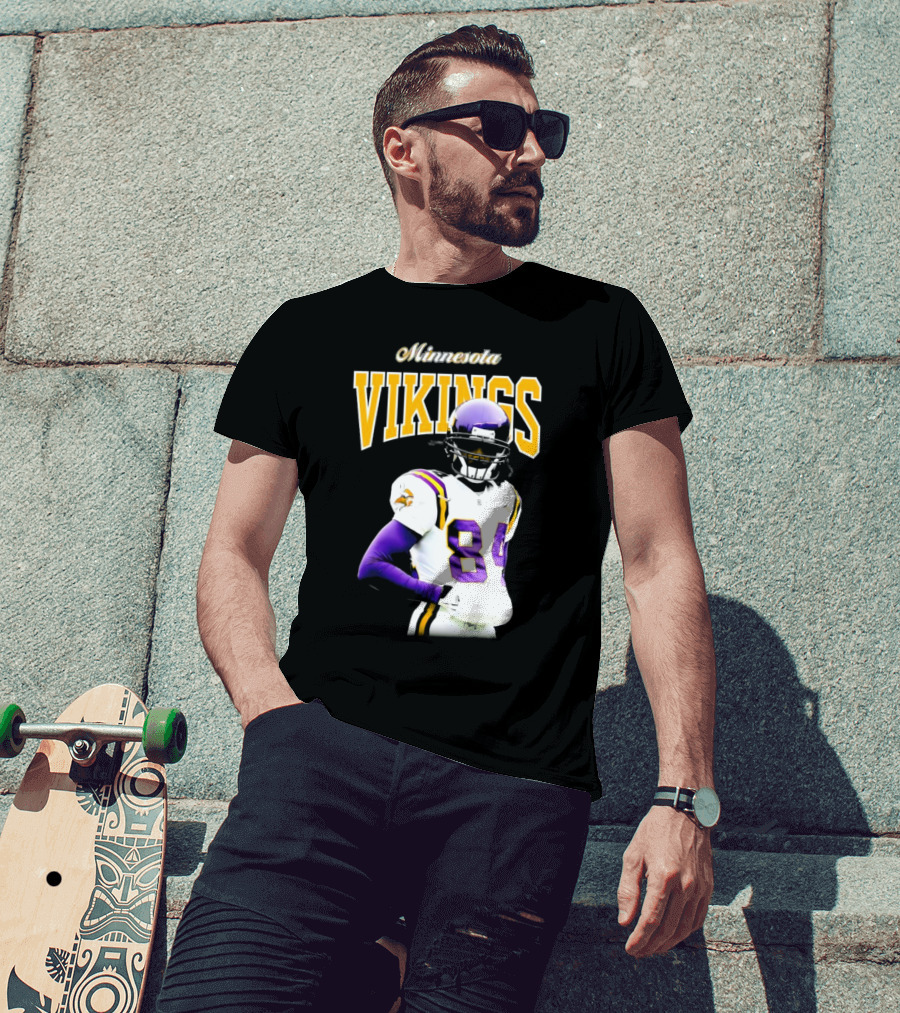 Minnesota Vikings Randy Moss Number 84 Retired Player Sideline Legend T-Shirt