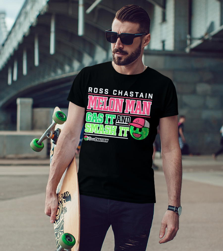 Ross Chastain Melon Man Gas It And Smash It Watermelon Face T-Shirt