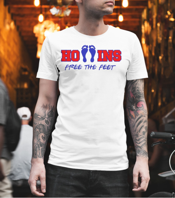 Hollins Free the Feet with Red and Blue Footprints T-Shirt Hollins Free the Feet with Red and Blue Footprints T-Shirt