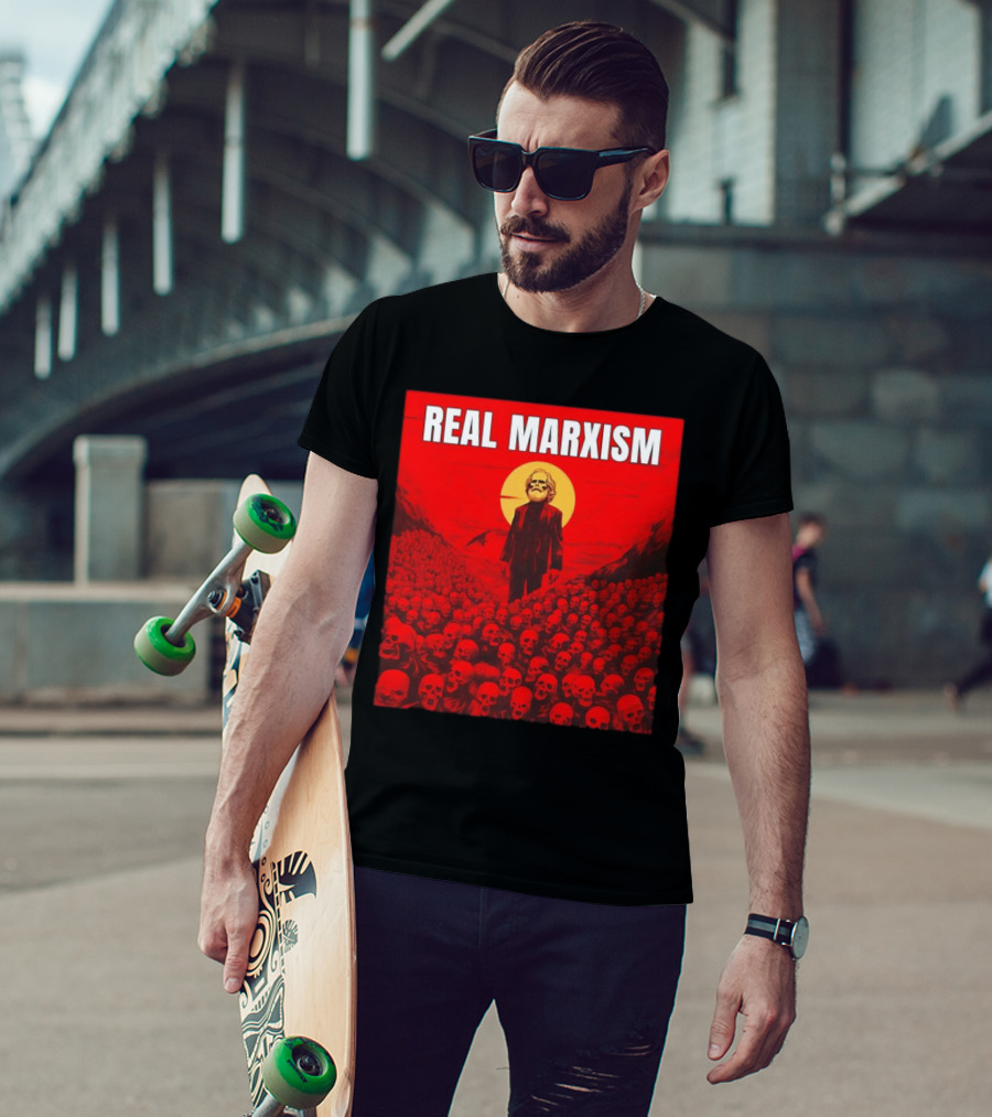 Karl Marx Real Marxism Surrounded By Skulls T-Shirt