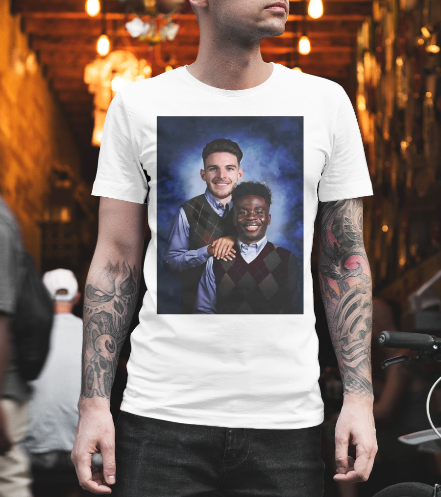 Declan Rice and Bukayo Saka Step Brothers Themed T-Shirt