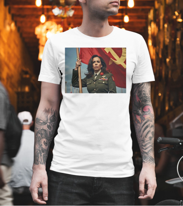 Kamala Harris with Communist Flag T-Shirt Kamala Harris with Communist Flag T-Shirt