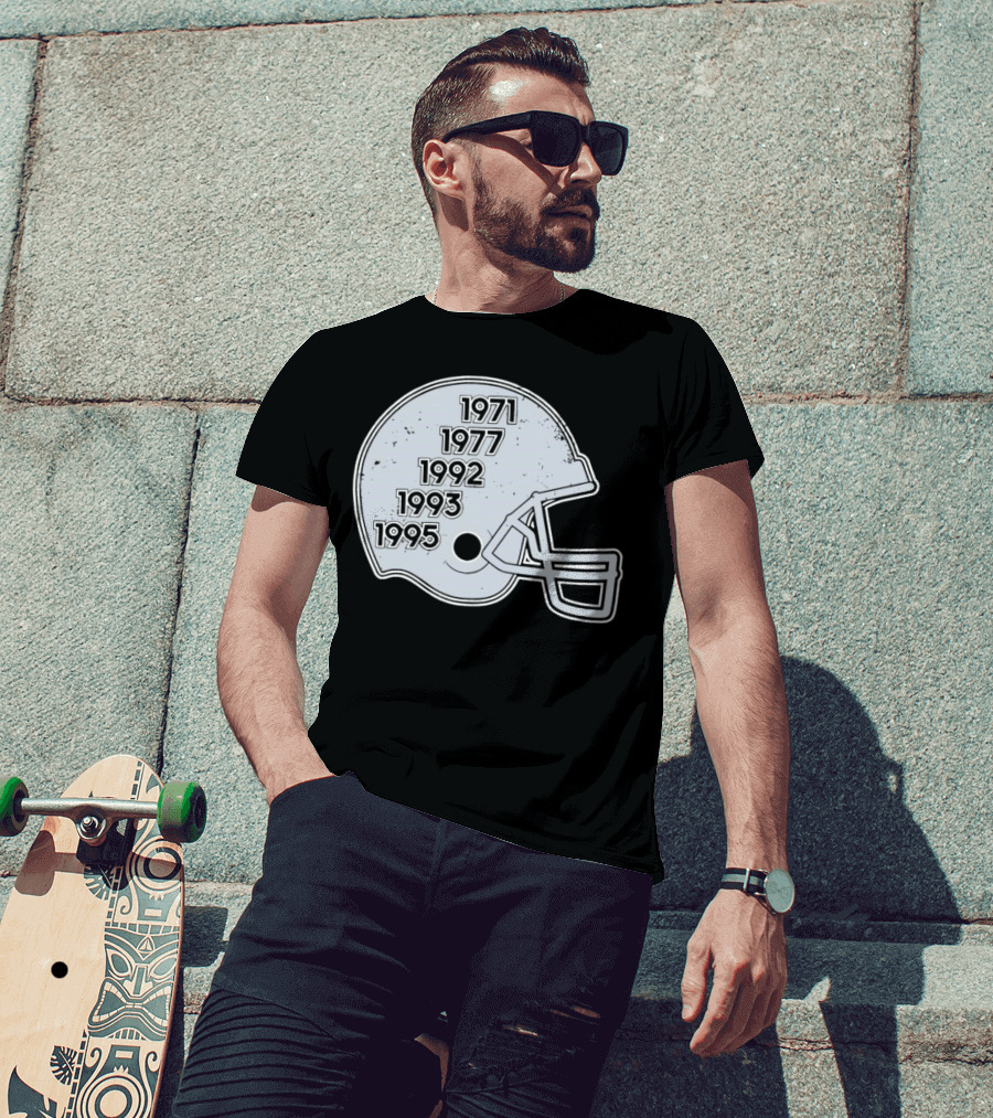 Dallas Cowboys Glory Years 5 Times Helmet 1971 1977 1992 1993 1995 T-Shirt