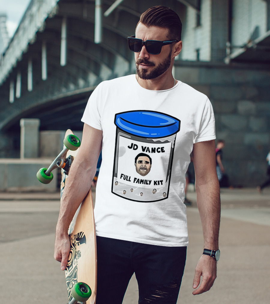 JD Vance Full Family Kit Face Jar Black Blue Lid T-Shirt