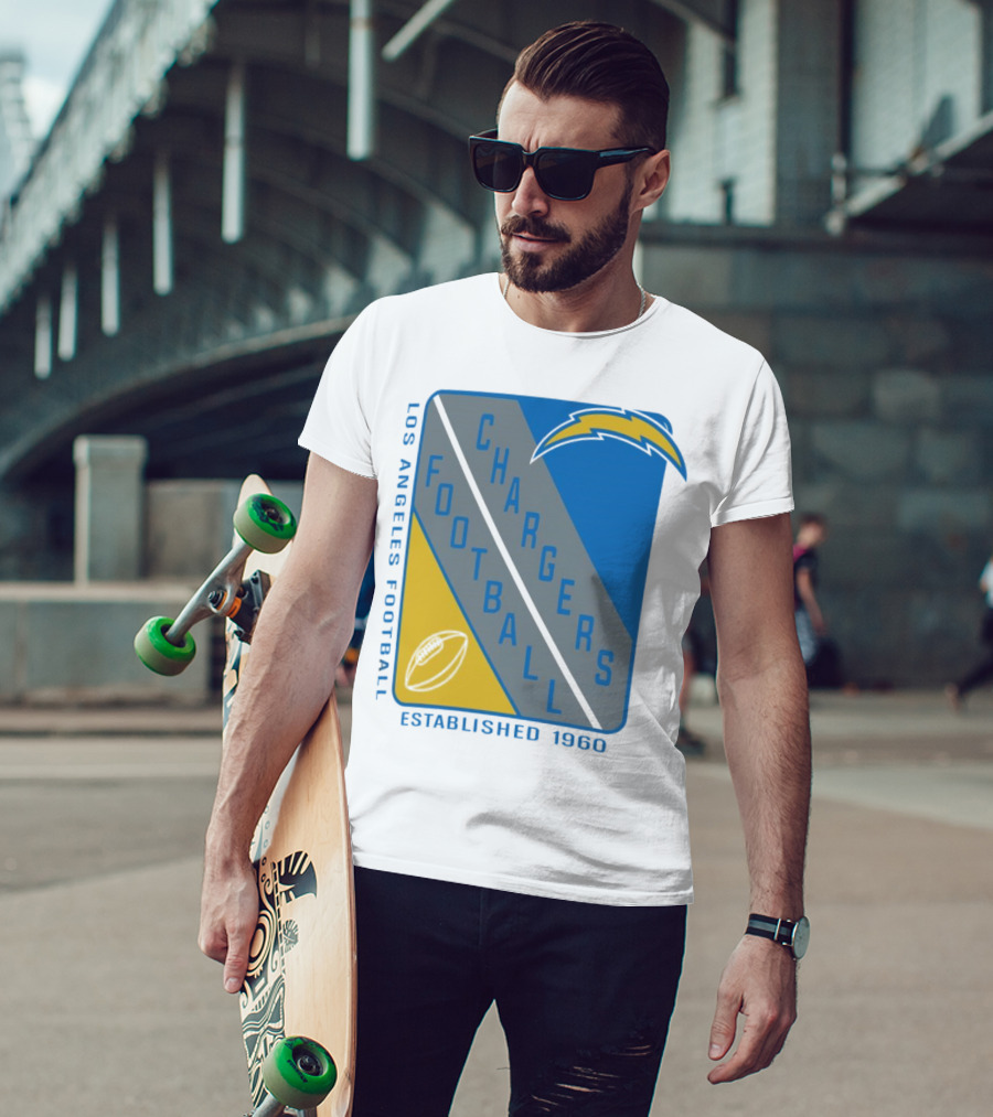 Los Angeles Chargers Football Shield Established 1960 T-Shirt
