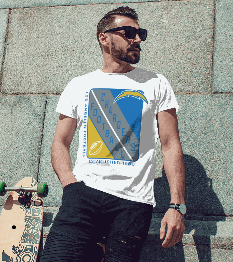 Los Angeles Chargers Football Shield Established 1960 T-Shirt