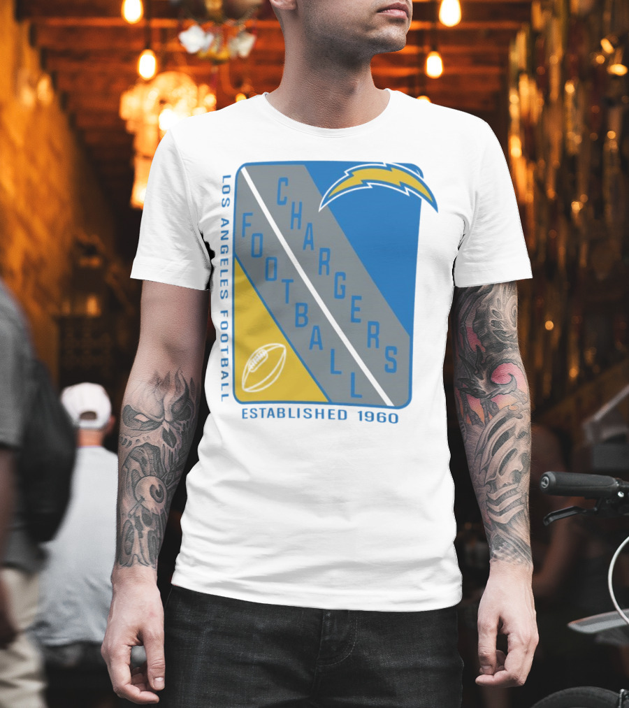 Los Angeles Chargers Football Shield Established 1960 T-Shirt
