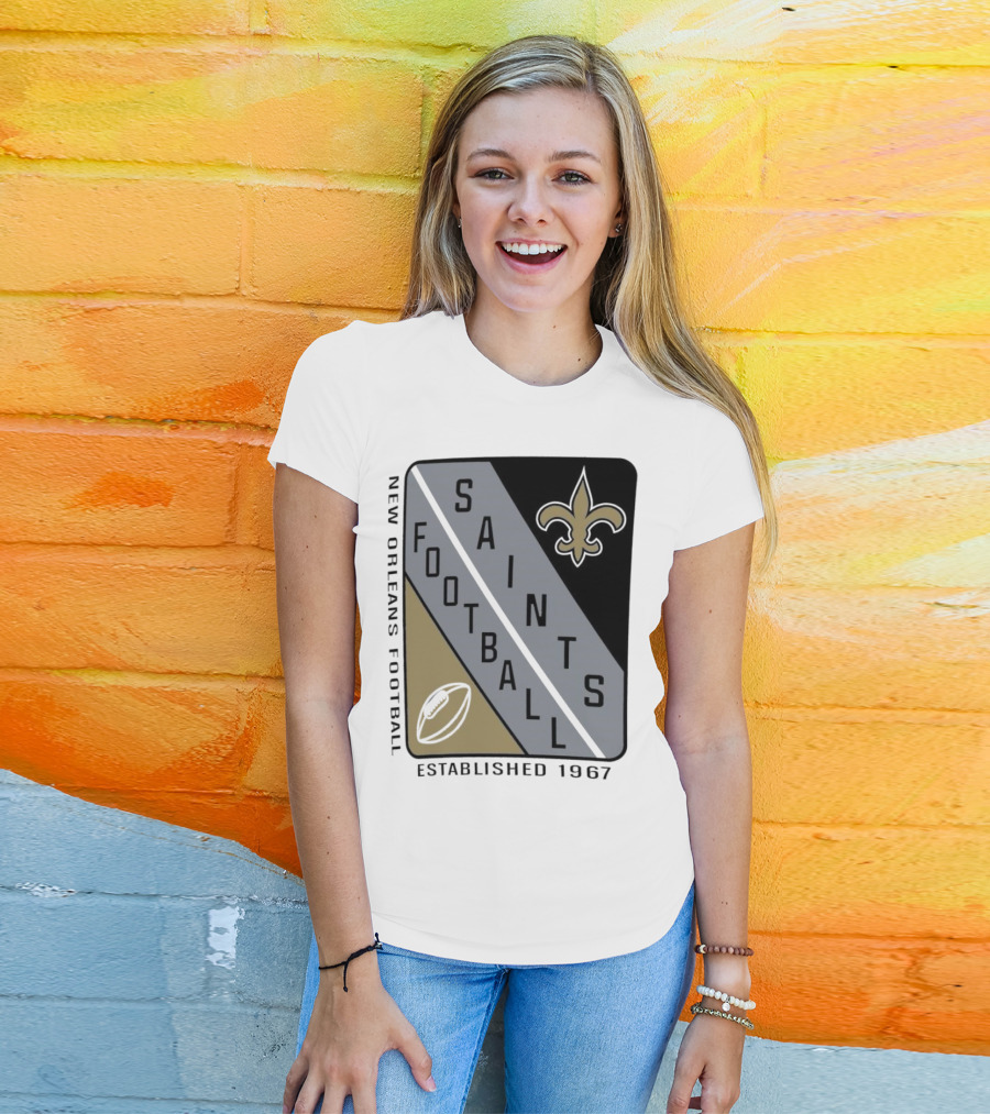 New Orleans Saints Football Shield Established 1967 Fleur-de-lis T-Shirt