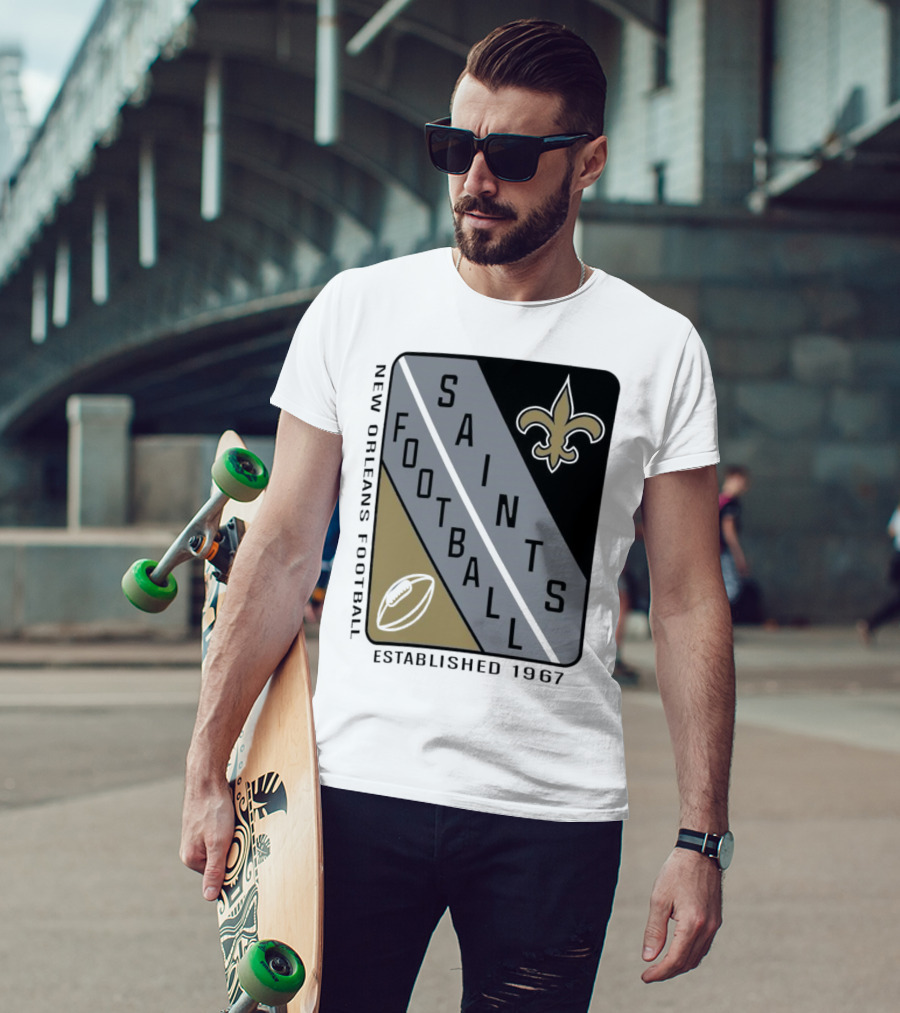New Orleans Saints Football Shield Established 1967 Fleur-de-lis T-Shirt