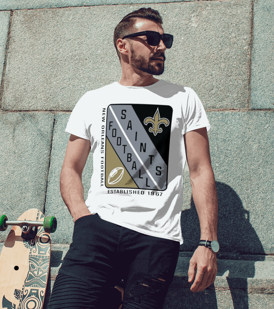 New Orleans Saints Football Shield Established 1967 Fleur-de-lis T-Shirt