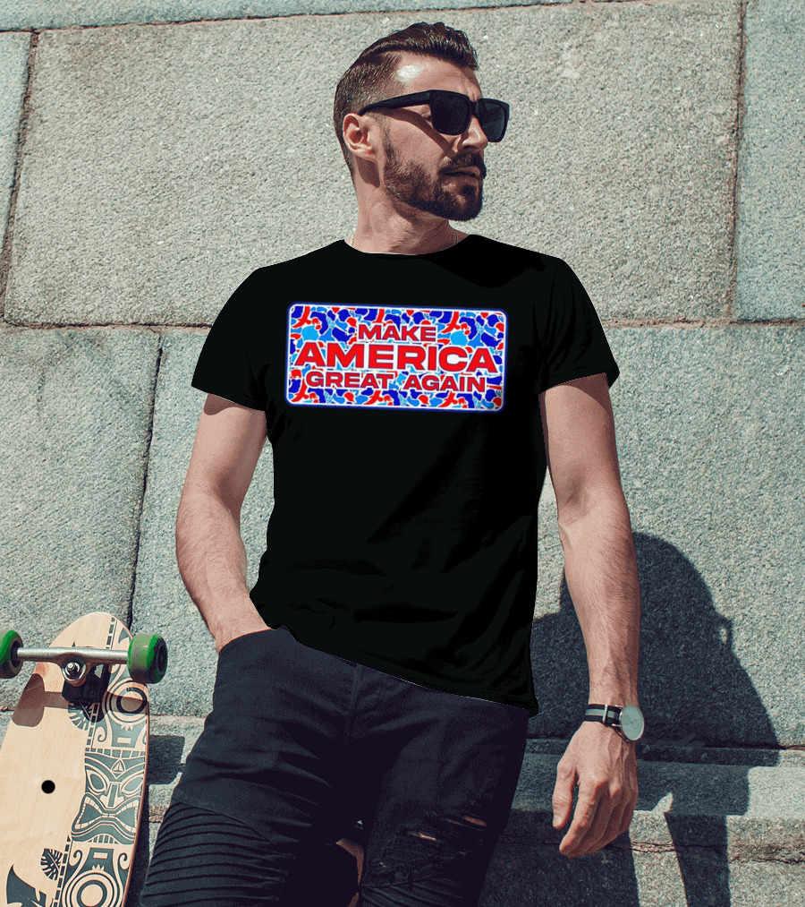 Make America Great Again Camo Red Blue White T-Shirt