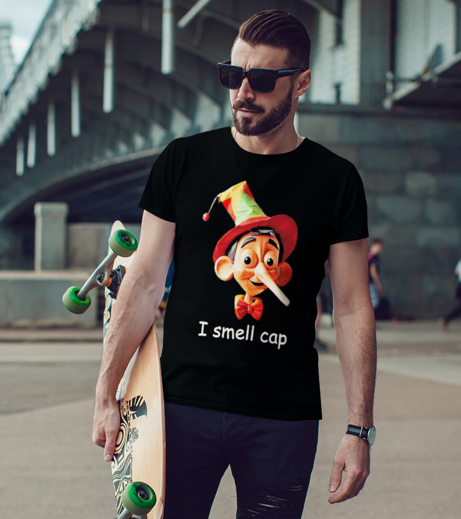 I Smell Cap Puppet Pinocchio With Colorful Hat And Bow Tie T-Shirt