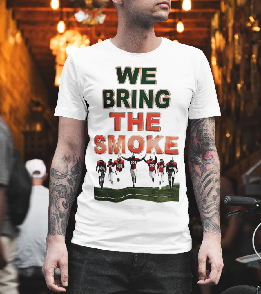 We Bring the Smoke Football Team Players Running with 305 Jerseys T-Shirt
