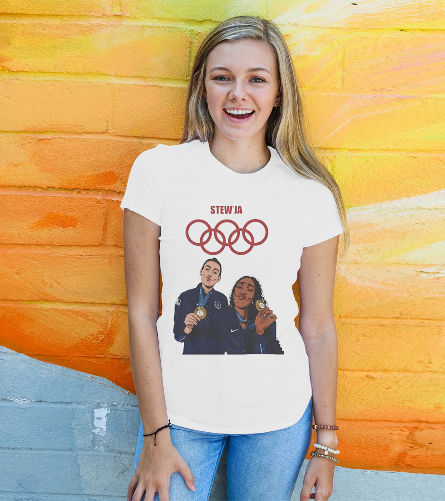 Stewja Olympic Rings A'Ja Wilson Breanna Stewart T-Shirt