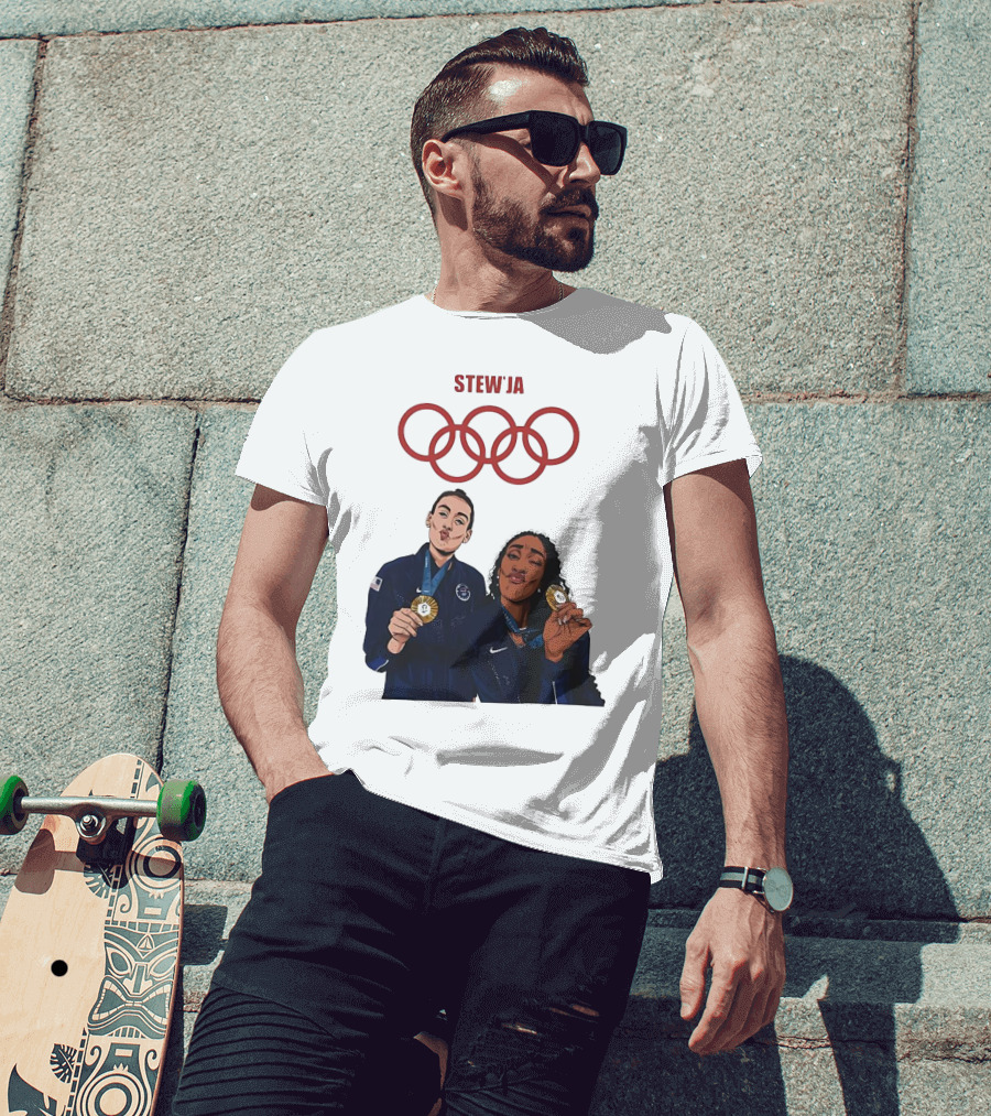 Stewja Olympic Rings A'Ja Wilson Breanna Stewart T-Shirt