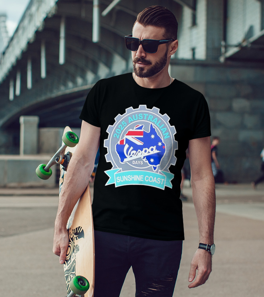2025 Australian Sunshine Coast Vespa Days Australia Flag T-Shirt
