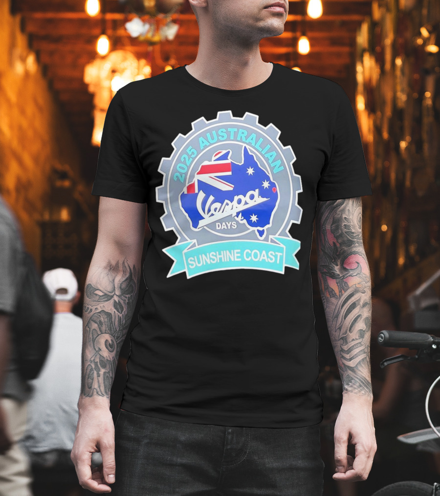 2025 Australian Sunshine Coast Vespa Days Australia Flag T-Shirt