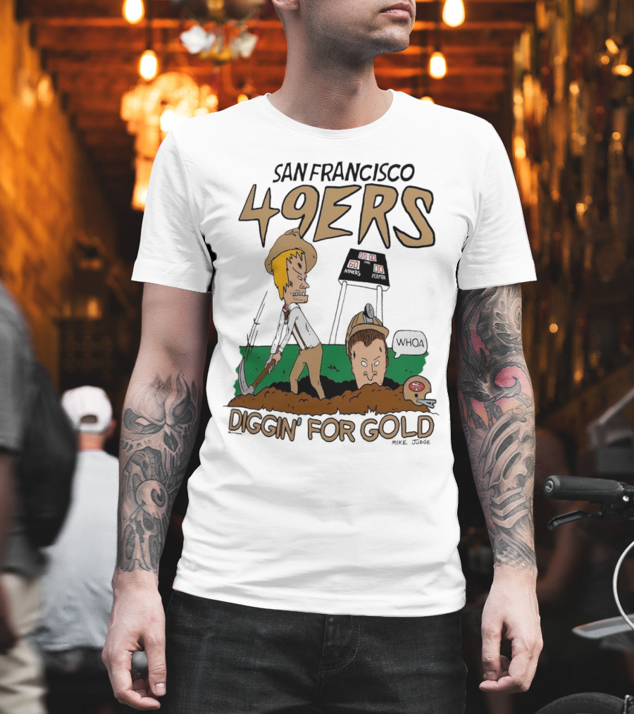 San Francisco 49ers Diggin' for Gold NFL x Beavis and Butt-Head T-Shirt