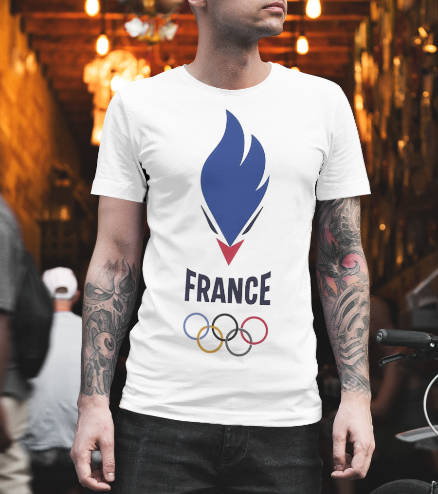 France Olympic Flame and Rings T-Shirt