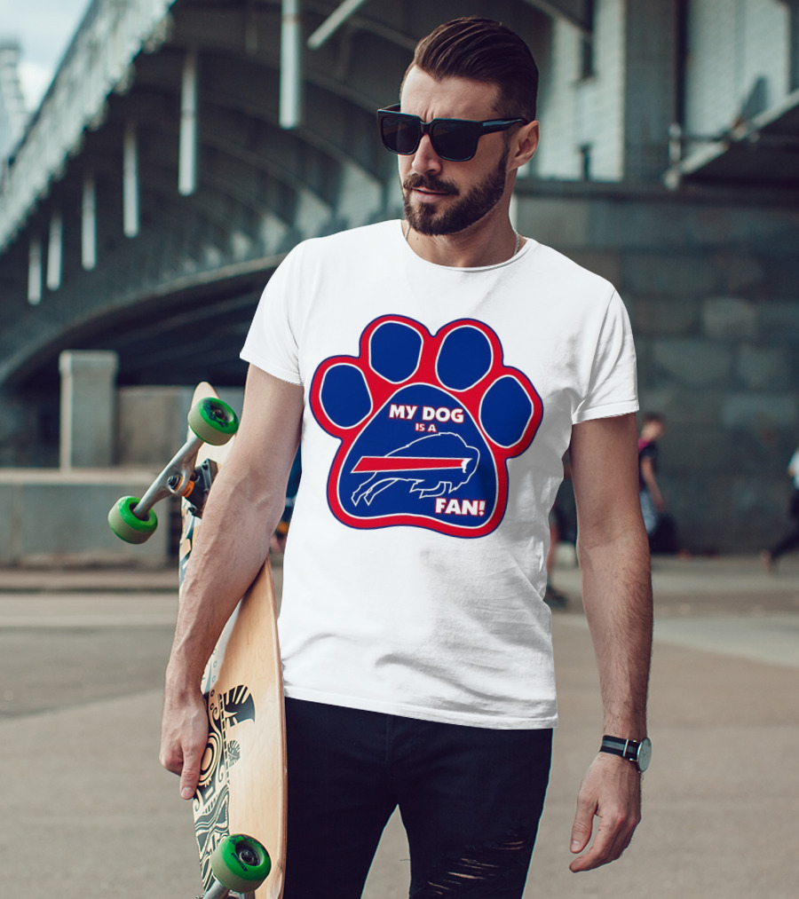 Buffalo Bills My Dog Is A Fan Paw Prints T-Shirt