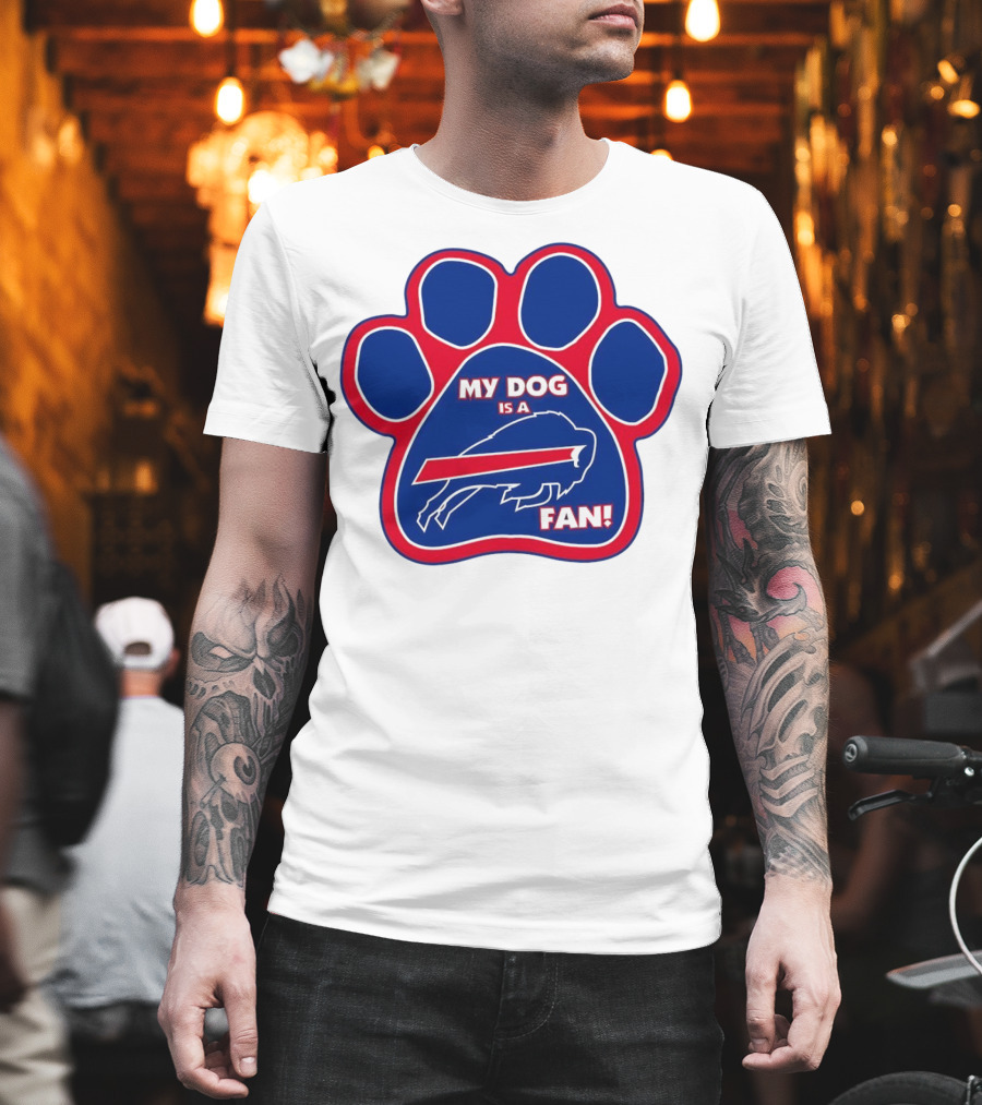 Buffalo Bills My Dog Is A Fan Paw Prints T-Shirt