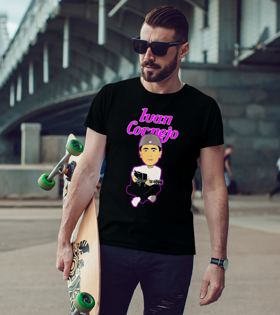 Ivan Cornejo Acoustic Musician Illustration With Guitar T-Shirt
