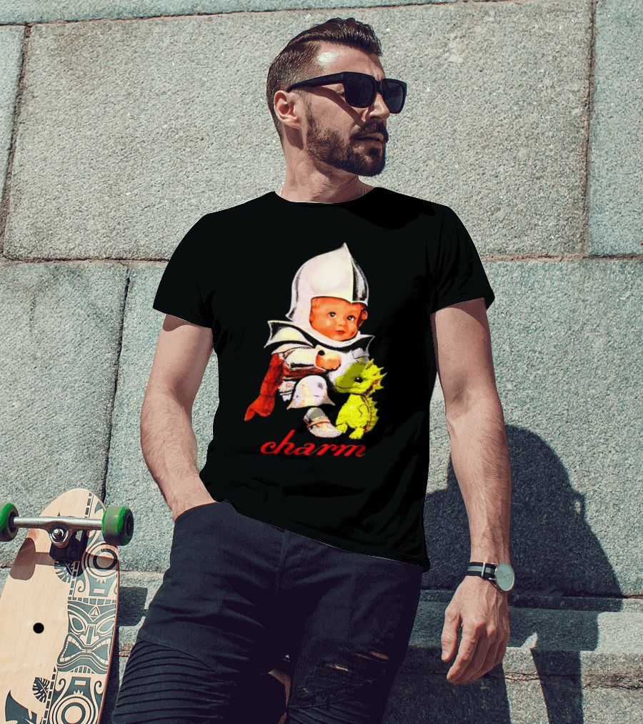 Claire Cottrill HQ Charm Dragon Knight Baby In Armor With Yellow Dragon T-Shirt