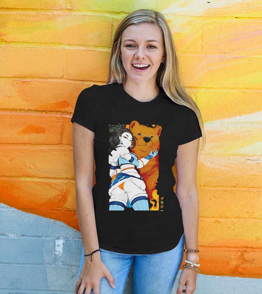 Grizzy X Gsupps Waifu Collab Anime Bear Fire T-Shirt