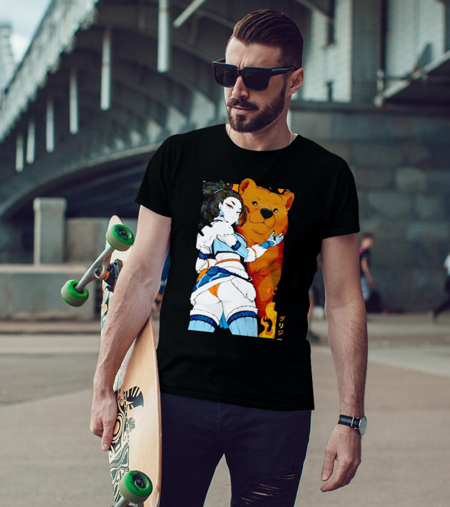 Grizzy X Gsupps Waifu Collab Anime Bear Fire T-Shirt