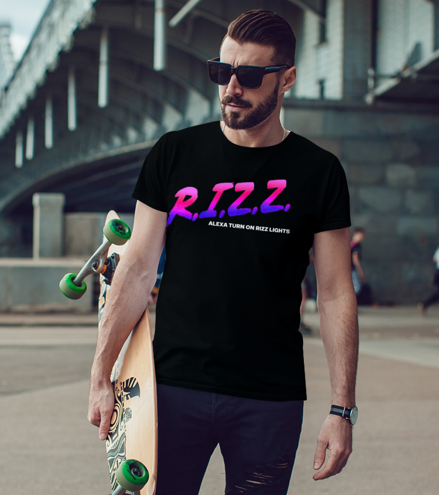 Rizz Alexa Turn On Rizz Lights Retro Gradient T-Shirt