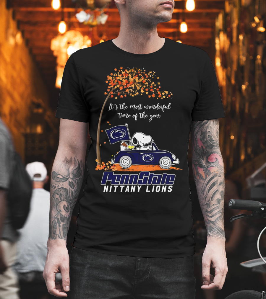 It's The Most Wonderful Time Of The Year Snoopy Driving Car Penn State Nittany Lions T-Shirt