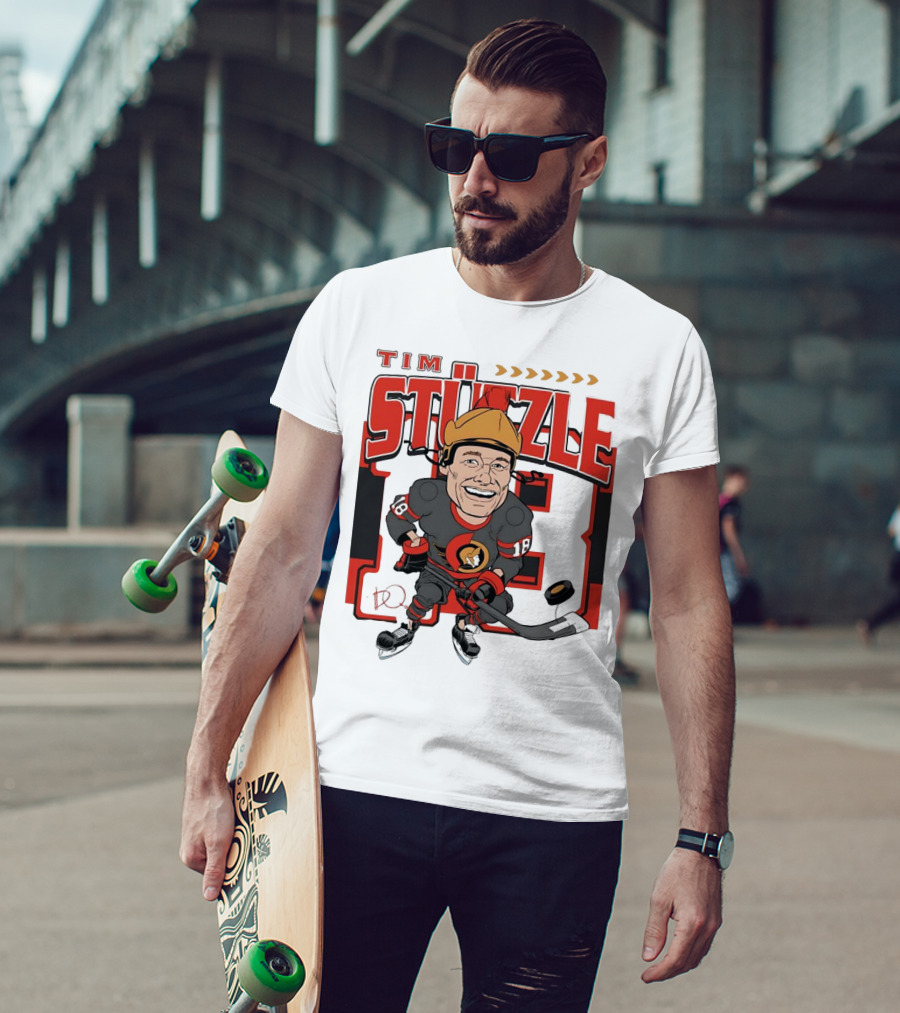 Tim Stützle Ottawa Senators Hockey Number 18 Caricature T-Shirt
