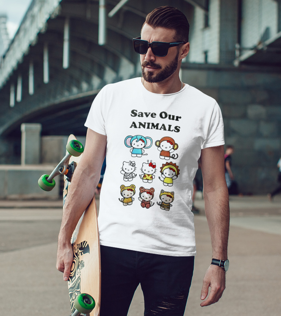 Save Our Animals Hello Kitty Series Pamela Anderson Collaboration T-Shirt