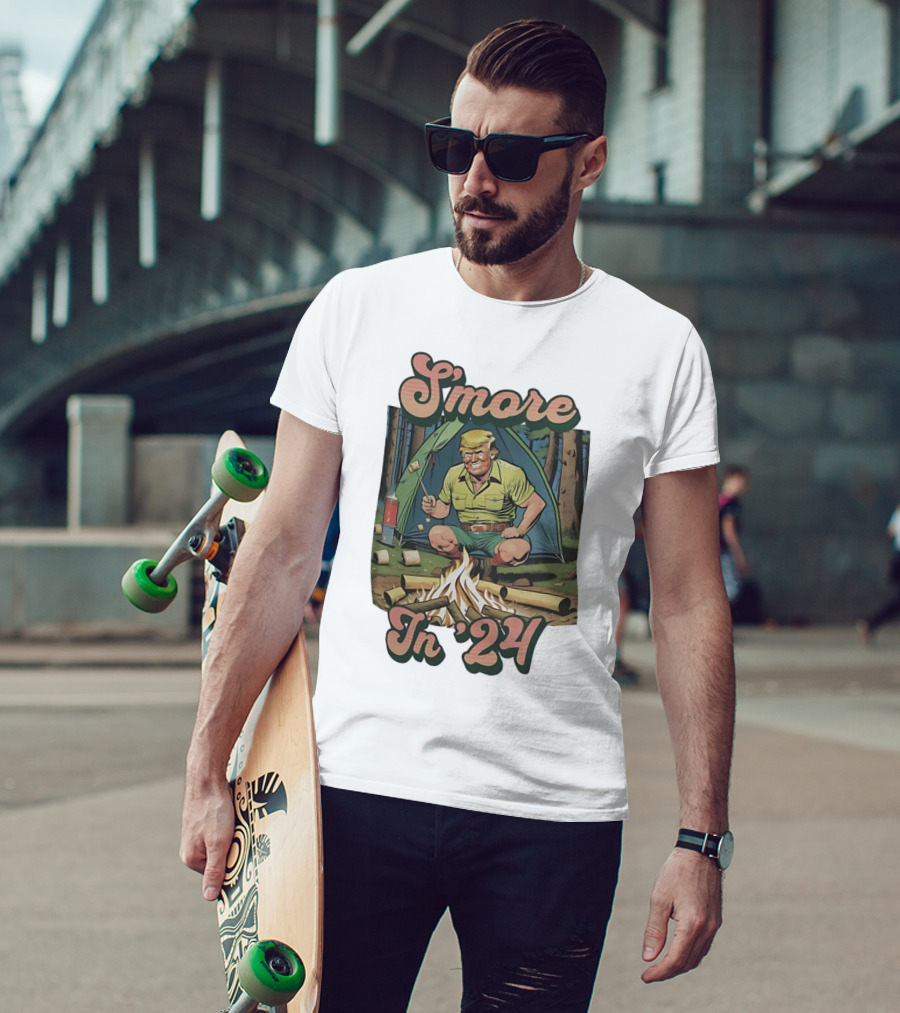 S’more In 24 Camping Scene With Fire And Tent T-Shirt