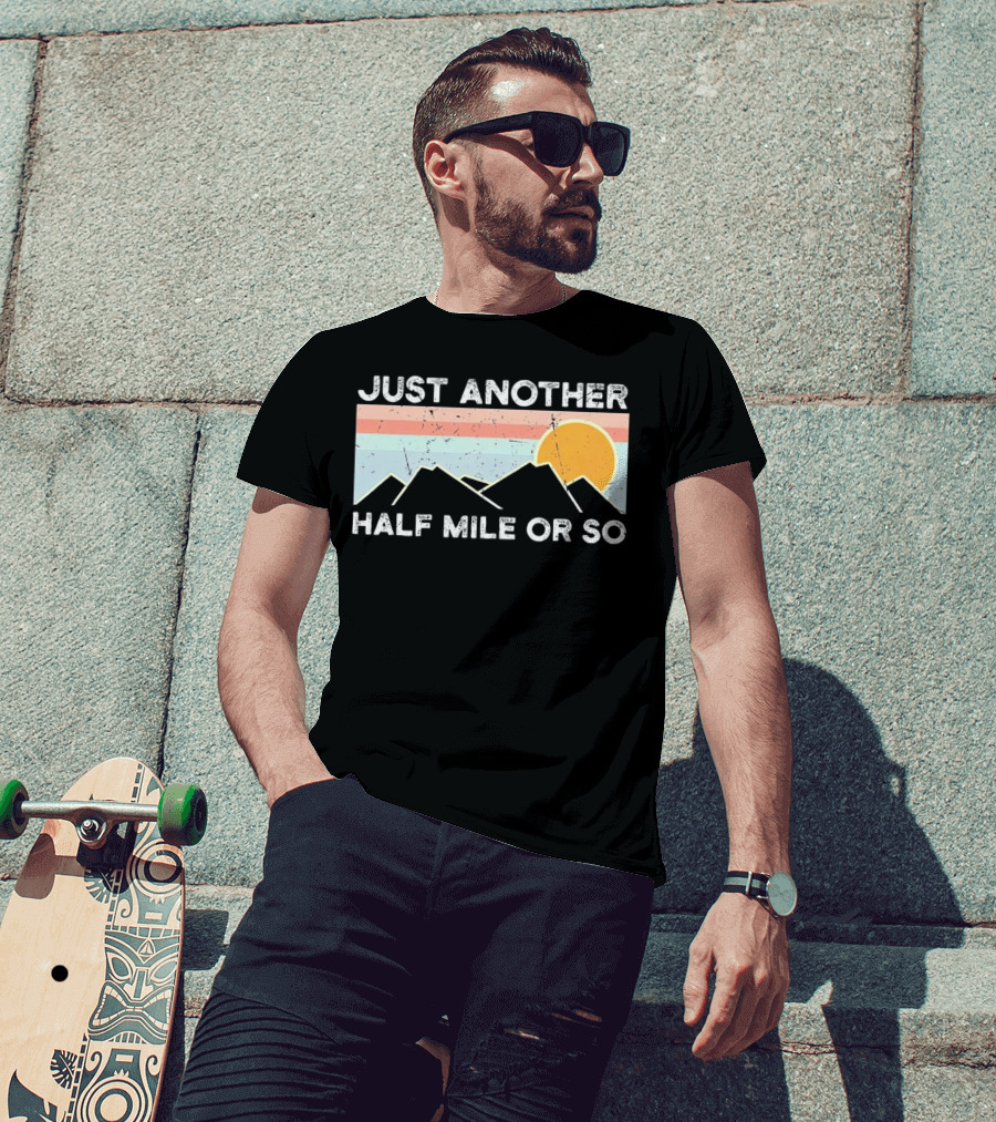 Just Another Half Mile Or So Vintage Mountains Sunset T-Shirt