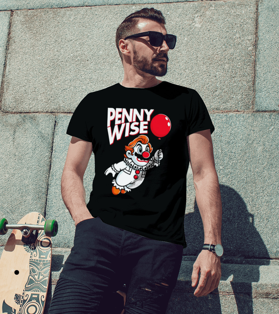 Pennywise Mario Mashup With Red Balloon T-Shirt