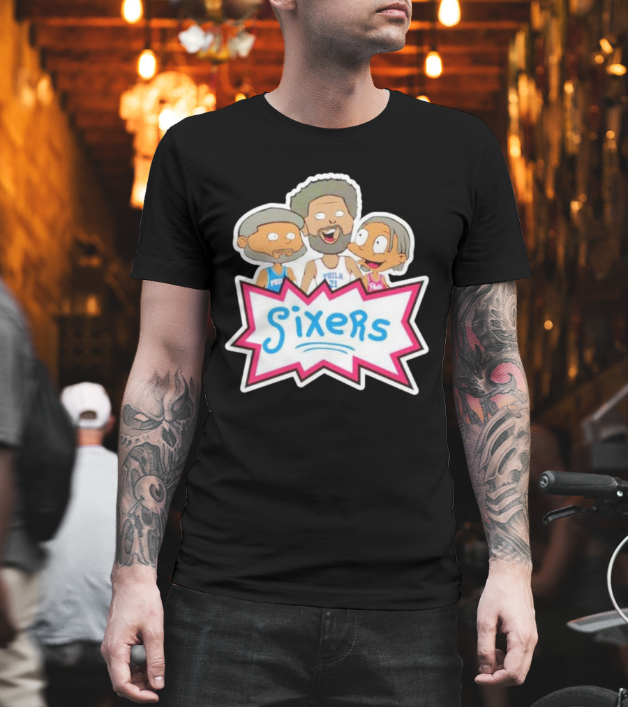 Sixers Rugrats Inspired Philadelphia 76ers Cartoon Crossover T-Shirt