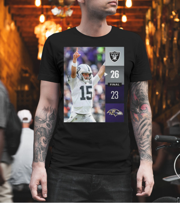 Las Vegas Raiders 26-23 Baltimore Ravens NFL Week 2 Victory T-Shirt Las Vegas Raiders 26-23 Baltimore Ravens NFL Week 2 Victory T-Shirt