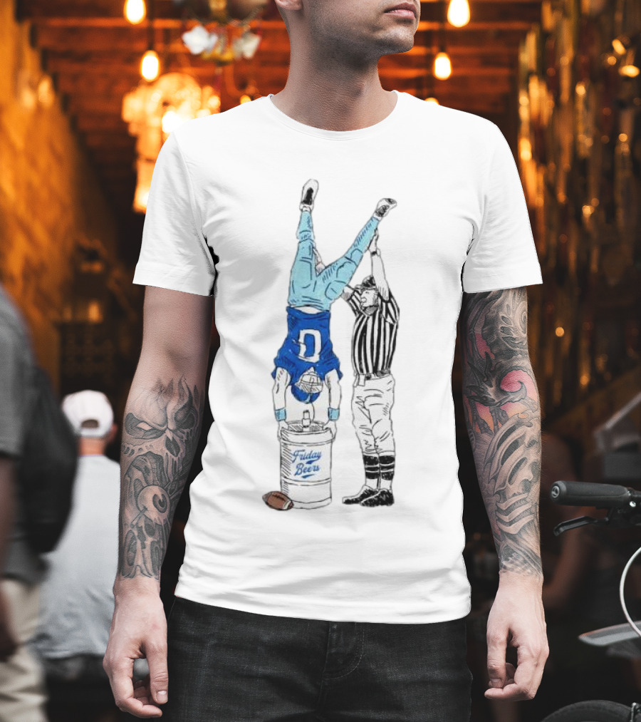 Football Keg Stand Touchdown Fridays Beers T-Shirt