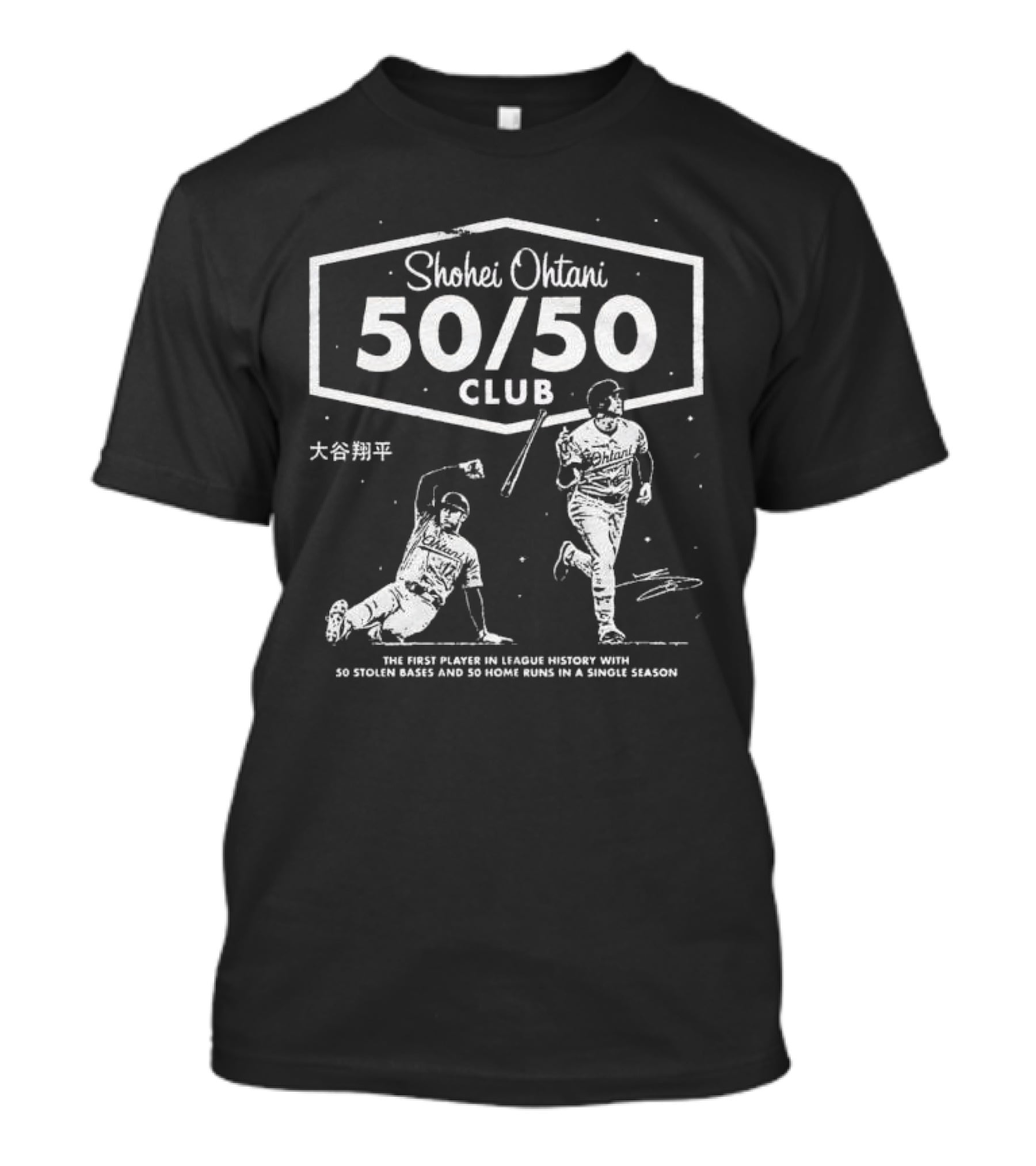 Shohei Ohtani 50/50 Club First Player In League History With 50 Home Runs And 50 Stolen Bases In A Single Season T-Shirt
