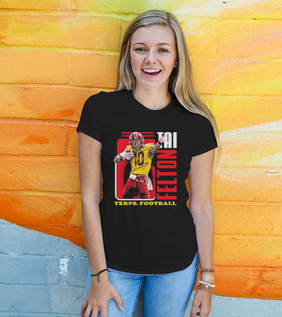 Tai Felton Terps Football Maryland Terrapins Retro 90s T-Shirt