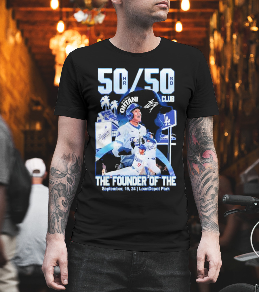 50 HR/50 SB Club Shohei Ohtani The Founder Of The September 19 24 LoanDepot Park T-Shirt
