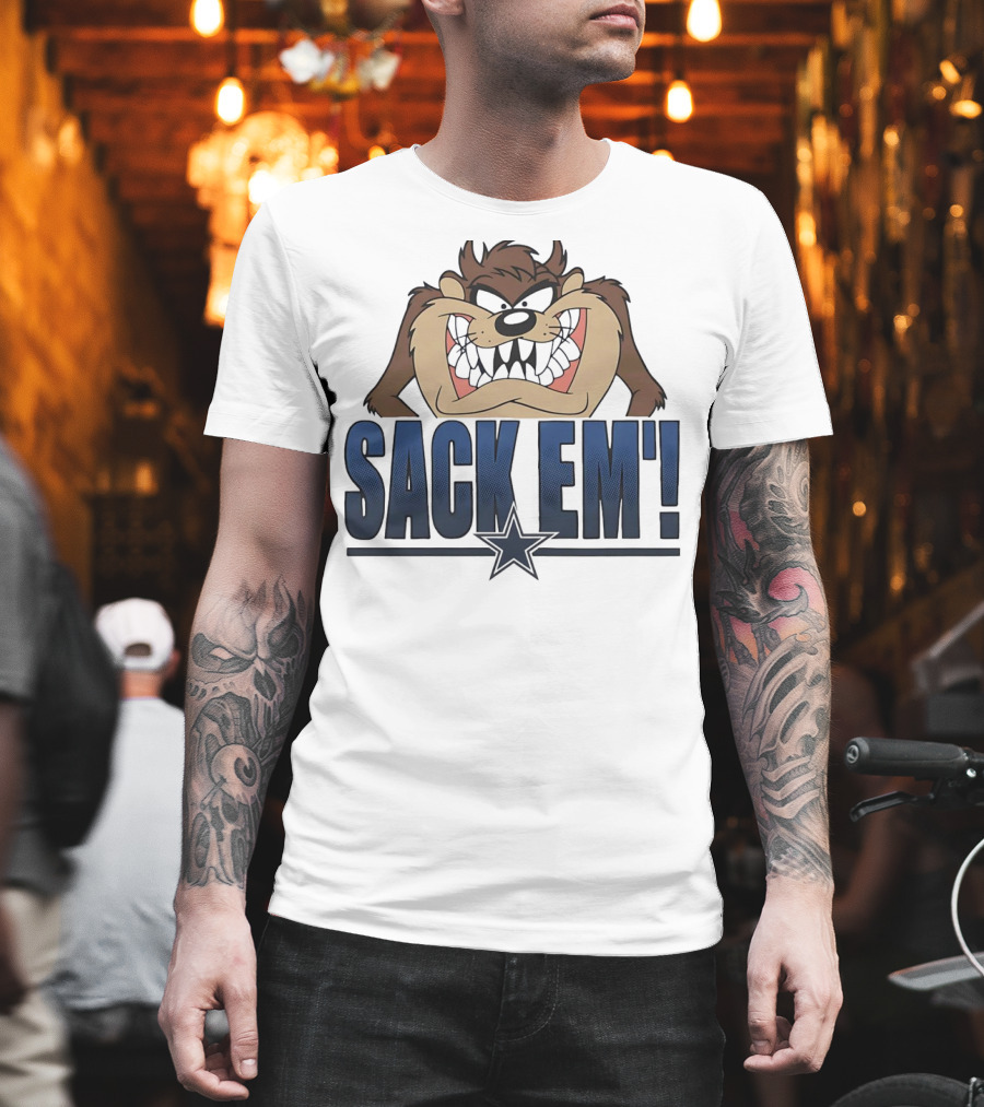 Looney Tunes Taz Sack 'Em Dallas Cowboys T-Shirt