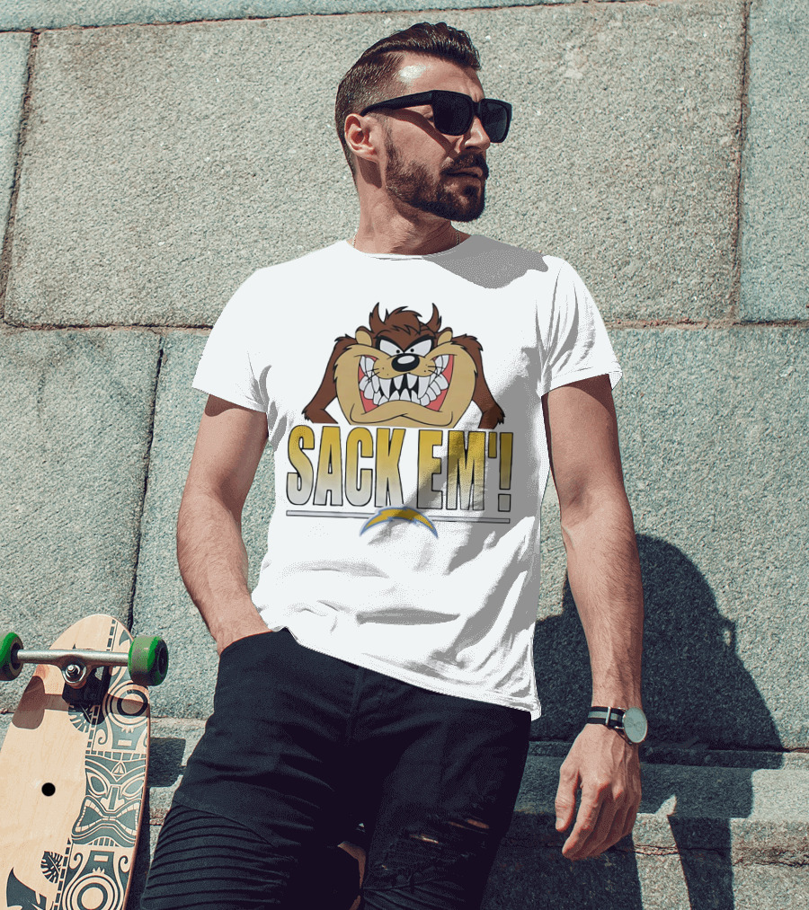 Looney Tunes Taz Sack 'Em Los Angeles Chargers T-Shirt